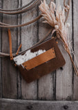 Sage Cowhide Clutch/ Crossbody Bag in Tan Leather (Pick Option)