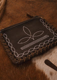 The Boot Stitch Coin Purse in Chocolate
