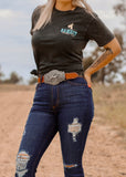 bandit_rodeo_co_bucking_bronco_saddle_nfr_western_graphic_tee_t_shirt_mack_and_co_designs_australia