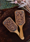 Tooled Leather Hair Brush