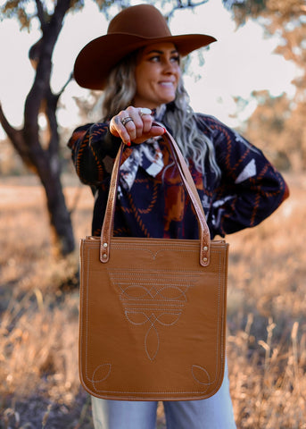 The Boot Stitch Bag in Tan