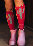 lucky_chuck_western_performance_socks_vintage_cowboys_cowgirls_rodeos_take_the_risk_hot_pink_cactus_hemp_compression_america_usa_mack_and_co_designs_australia
