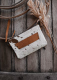 Sage Cowhide Clutch/ Crossbody Bag in Tan Leather (Pick Option)