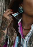 The Statement Cluster Earrings - Kingman Turquoise