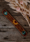 american_darling_tooled_leather_handpainted_cuff_bracelet_western_cowgirl_cowboy_mack_and_co_designs_australia