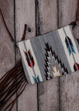 Zoe Saddle Blanket Crossbody Bag in Grey