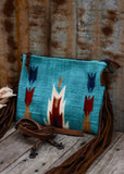 zoe_saddle_blanket_saddleblanket_handbag_bag_fringe_american_darling_tooled_leather_blue_turquoise_aztec_arrows_red_rust_western_mack_and_co_designs_australia