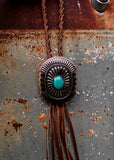 Leather Concho Bolo Necklace
