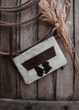 Sage Cowhide Clutch/ Crossbody Bag in Chocolate Leather (Pick Option)