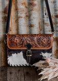 lainey_cowhide_tooled_leather_chocolate_brown_white_crossbody_womens_ladies_western_bag_clutch_handbag_mack_and_co_designs_australia