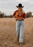 rust_longhorn_sweater_cowgirl_western_cotton_rye_outfitters_america_mack_and_co_designs_australia