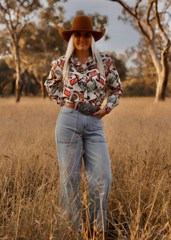 boot_scootin_boujee_western_cowboy_boots_rodeo_cowgirl_long_sleeve_blouse_arena_shirt_mack_and_co_designs_australia