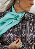 the_tombstone_aztec_blouse_arena_shirt_turquoise_kingman_concho_pearl_snap_button_down_plisse_monochrome_barrel_racer_womens_mack_and_co_designs_australia