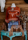 rust_longhorn_sweater_cowgirl_western_cotton_rye_outfitters_america_mack_and_co_designs_australia