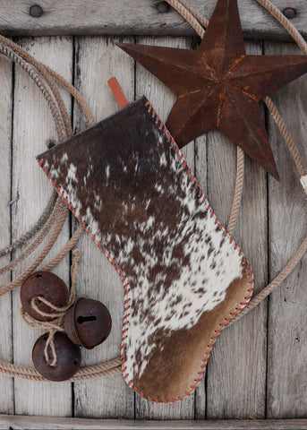 Cowhide Christmas Stocking - Tan Leather