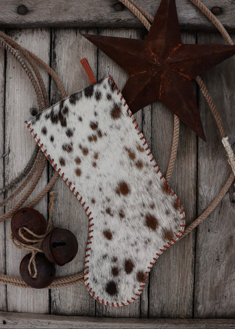 Cowhide Christmas Stocking - Tan Leather