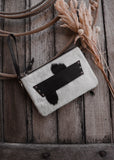Sage Cowhide Clutch/ Crossbody Bag in Black Leather (Pick Option)
