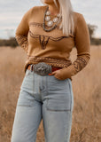 camel_longhorn_sweater_cowgirl_western_cotton_rye_outfitters_america_mack_and_co_designs_australia