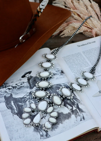 white_natural_stone_full_squash_blossom_statement_navajo_pearls_necklace_western_mack_and_co_designs_australia