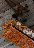 Bandera Cowhide Toiletries Bag - Tan Tooled Leather
