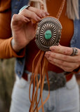 Leather Concho Bolo Necklace