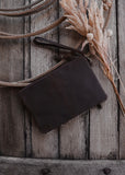 Sage Cowhide Clutch/ Crossbody Bag in Chocolate Leather (Pick Option)