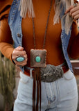 Leather Concho Bolo Necklace