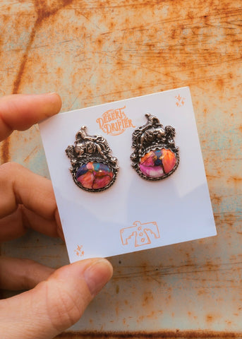F*ck Around & Find Out Earrings - Orange Dahlia