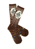 lucky_chuck_fringe_western_performance_socks_vintage_cowboys_cowgirls_rodeos_bucking_brown_hemp_compression_america_usa_mack_and_co_designs_australia