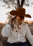 rodeo_western_life_wild_horses_fashion_ruffle_wrap_handmade_handcrafted_concho_scarfslide_slide_wildrag_wild_rag_neck_scarf_tie_necktie_floral_scarves_turquiose_bucking_bronco_campdraft_barrel_racing_racer_linen_gingham_ranch_rider_paisley_cowgirl_mack_and_co_designs_australia