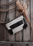 Sage Cowhide Clutch/ Crossbody Bag in Black Leather (Pick Option)