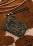 The Boot Stitch Clutch in Emerald