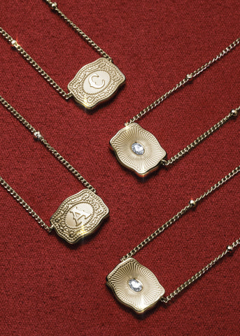 *PRE-ORDER* Inital Ultra Mini Belt Buckle Necklace - Gold