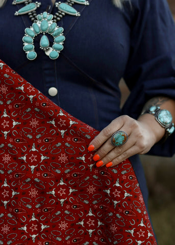 rodeo_western_fashion_silk_satin_turquoise_handmade_handcrafted_concho_scarfslide_slide_wildrag_wild_rag_neck_scarf_tie_necktie_floral_scarves_bucking_bronco_campdraft_barrel_racing_racer_linen_cutting_gingham_linen_8_seconds_ranch_life_cotton_western_toile_paisley_cowgirl_rodeo_poster_vintage_8_seconds_mack_and_co_designs_australia