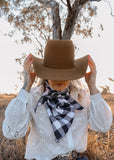 Navy Gingham Wild Rag