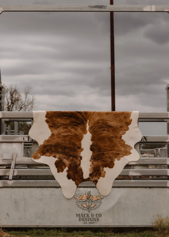 cowhide_floor_rug_western_home_decor_country_speckle_brindle_brown_black_white_mack_and_co_designs_australia