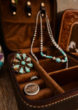 Addilyn Cowhide Jewellery Case in Chocolate Tooled Leather