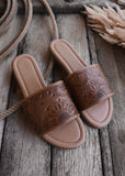 amelia_womens_tooled_leather_sunflower_slides_shoes_mack_and_co_designs_australia