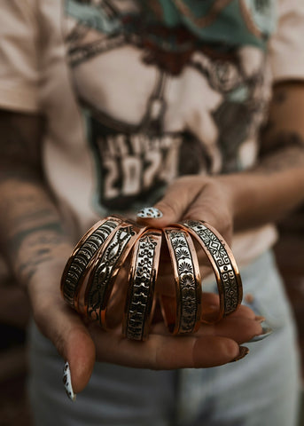 Navajo Cuff Bracelet in Copper & Sterling Silver