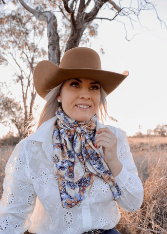 Blue Floral Wild Rag