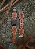 Tooled Leather Apple Watch Band