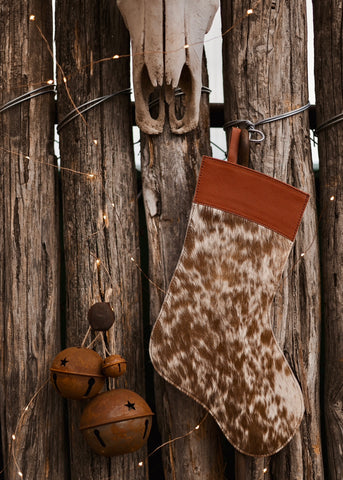The Cowhide Christmas Stocking