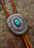 Leather Concho Bolo Necklace