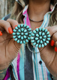 The Statement Cluster Earrings - Kingman Turquoise