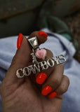 I Heart Cowboys Pendant - Pink Conch