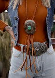 Leather Concho Bolo Necklace