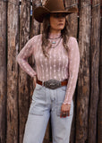 The Western Heritage Lace Top in Blush