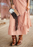 Camilla Maxi Dress in Chocolate Gingham
