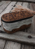 Savannah Cowhide Toiletries Bag - Tooled Leather