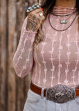 The Western Heritage Lace Top in Blush